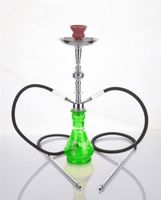 2 hose 21" Pharaoh Green Hookah Shisha Nargila water glass vase pipes smoke sale