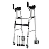QFXFL Folding Rollator Walker, Seniors Disabled Person Rolling Walker Lightweight Travel Walker with Hand Grip for Men and Women ZQ005