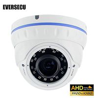 Eversecu CCTV Cameras 2.0MP 4-in-1 (TVI/AHD/CVI/960H) 1080P Outdoor Sony Sensor 2.8-12mm Varifocal Lens Vandalproof Metal Dome Camera