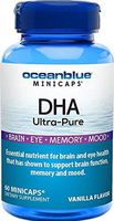 Ocean Blue DHA Omega 3 Supplement 500mg Molecularly Distilled Ultra Pure Burpless Fish Oil Healthy Brain and Nervous System Support 60 Vanilla Flavored Softgels