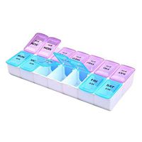 7-Day Pill Organizer, Large Weekly Pill Case，2 Times a Day Pill Box, Weekly Travel Pill Planner, Medication Supplement Vitamin Fish Oil with Detachable Compartment Container, Daily AM PM by ALLOYSEED