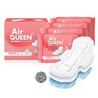 AIRQUEEN (Small Super Ultra Slim Pads 4 Pack / 20 Total) Real Breathable Certified 100% Organic Cotton Menstrual Pads for Period - Ultra Slim & Super Absorbency Sanitary Napkins with Wings