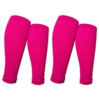 (2 Pairs) Compression Calf Sleeves Men & Women (20-30mmhg) - Best Footless Compression Socks Shin Splints, Running, Leg Pain, Nurses & Maternity Pregnancy - Increase Blood Circulation (Red)