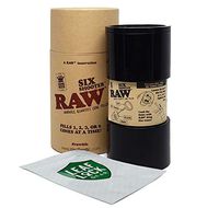 RAW King Size Six Shooter Variable Quantity Cone Filler, with Leaf Lock Gear Smell Proof Pouch