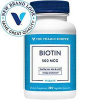 The Vitamin Shoppe Biotin 500MCG, Nutrient Metabolism Support for Healthy Vibrant Hair, Healthy Skin and Strong Nails (300 Veggie Capsules)