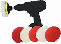 Spin-Scrub Drill Brush Scrub Pad with Drill Attachment - Spin Scrubber for Tile, Sink, Water Spot, Fiberglass Tub, Vinyl Floor - Non-Scratch - Bathroom Scrubber Attachment For Drill (6-Pack)