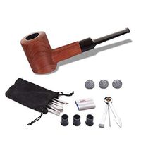 Yannabis Smoking Pipe,Handmade Wooden Tobacco Pipe with Accessories