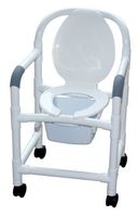 MJM International 118-CC10 International Bedside Commode Chair with Casters, 300 fl oz, 40.5" Height x 22" Width