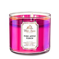 Bath & Body Works White Barn Pink Apple Punch 3 Wick Scented Candle with Essential Oils 14.5 oz / 411 g