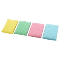 uxcell Home Kitchen Kitchenware Rectangle Shape Bowl Dish Wash Sponge Cleaning Pads 4pcs