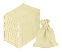 Cotton Craft - 24 Pack - Jute Burlap Gift Bags - Ivory - 6x8 - Versatile - Sturdy - Rustic - Durable Jewelry Pouches Sacks for Wedding Party Shower Birthday.