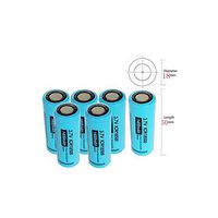 3.7V 1400mah ICR18500 Li-Ion Rechargeable Batteries with Flat Top(Blue) (6PC)