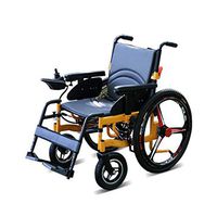 TYUE Electric Wheelchair,Foldable Powered Wheelchair,Drive with Electric Power (Lithium Battery 10-20KM)/Use As Manual Wheelchair,Seat Width 68Cm,360° Joystick,Yellow