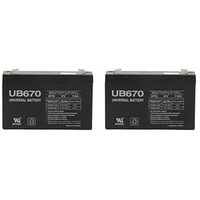 Universal Power Group 6V 7AH NP7-6 SLA Rechargable Replacement Battery, for UPS Systems, Emergency - 2 Pack