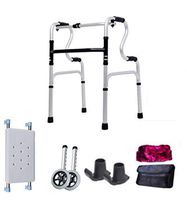 LQFLD Folding Walker 8 Files Adjustable, Lightweight Portable, Compact Elderly, Handicap Medical Walking Mobility Aid