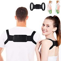 Whaline Invisible Posture Corrector for Adults, Adjustable Back Brace Black Shoulder Spinal Clavicle Support, Pain Relief from Neck, Great for Carrying and Traveling (Adults)