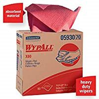 Wypall X80 Reusable Wipes (05930), Extended Use Cloths, Red, 80 Sheets / Pop-Up Box
