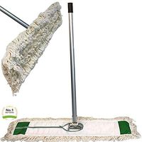 Unique Imports 24" Strength Cotton Dust Mop with Head Quick Change Extension Handle and Frame | Dry to Attract Dirt, dust Or Hardwood Floor Clean, Office, Garage Care