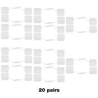 20 Pairs of 2”x2” Premium Quality TENS Unit Reusable Replacement Electrode Pads for TENS Units (40 Pack)