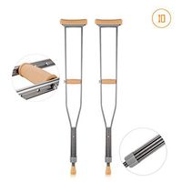 Qucasyl Axillary Crutches, Crutch for Adults with Medical Comfortable Cushion, 6 Adjustable in Height, Lightweight Walking for Adult