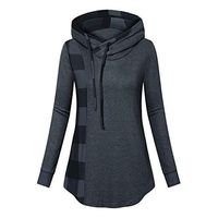 Womens Turtleneck Cowl Neck Tops Plaid Patchwork Shirts Oversized Tunic Long Sleeve Pullover Swing Blouse LIM&Shop