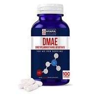 DMAE, Dimethylaminoethanol Bitartrate Capsules by Ahana Nutrition - Pure DMAE Supplement to Support Concentration & Mental Clarity (100mg – 100 Easy to Swallow Pills)