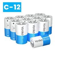 VONIKO Ultra Alkaline C Batteries,C Size Batteries 12 Pack –10-Year Shelf Life and 6-9 Times The Power asCarbon Batteries, C 1.5 Volt Battery