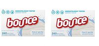 Bounce Fabric Softener Sheets, Free & Gentle, 240 Count (2-Pack)
