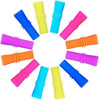 12PCS Silicone Straw Tips, Multicolored Food Grade Straws Tips Covers Only Fit for 1/4 Inch Wide(6MM Outdiameter) Stainless Steel Straws