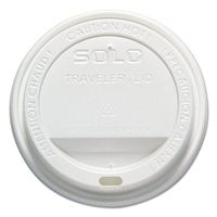 SOLO OFTL160007 Traveler Drink-Thru Lid, 12-16oz Hot Cups, White, 50/Pack, 6 Packs/Carton