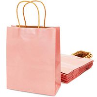 Juvale 15-Pack Blush Pink Medium Gift Bags with Handles, for Wedding Welcome Bags, Birthday, Bridal Shower Party Favors, 8 x 4 x 10 Inches