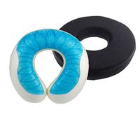 Donut Chair Seat Hemorrhoid Coccyx Tailbone Lower Back Support Cushion Pad + Gel Memory Foam Cooling Travel Pillow Set