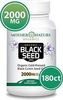 Organic Black Seed Oil 2000mg - 180 Softgel Capsules (Non-GMO) Premium Cold-Pressed Nigella Sativa - Black Cumin Seed Oil with Omega 3, 6, 9 - Darkest, Highest TQ Content