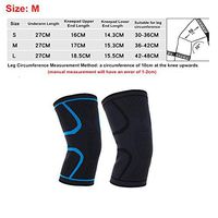 HWZ Running Cycling Warm Silicone Non-Slip Nylon Knit Sports Knee Pads Knee Support Basketball Protective Gear Badminton (Blue, M)