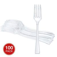 Majestic Settings Mini Collection Disposable Plastic Mini Forks, Plastic Tasting Forks, 4 inch Forks, Great for Desserts, Sampling, or Appetizers… (Clear 100 pk)