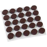 Brown Medium-Duty Self-Adhesive Round 3/8 in. Felt Pads (75-Pack)