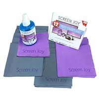 Screen Joy Computer Screen Cleaning Kit Mega Bundle - 200ml Screen Cleaner Spray + 12 Pack Microfiber Cleaning Cloth - Wipe Your TV, LCD, MacBook, iPad and Other Device Screens in The Home or Office