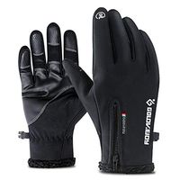 FORESTIME 100% Waterproof Winter Gloves -30℉Warm Windproof All Fingers Touch Screen Gloves for Men Skiing and Outdoor Work (Black, XXL)