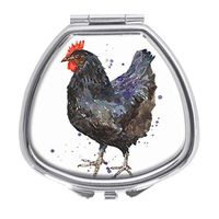 Udoosun Black Hen Decorative Boxes Pill Box Silver Single Compartment Pocket Purse Travel Pill Case Medicine Tablet Holder Wallet