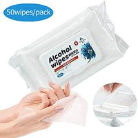 Portable Alcohol Detergent Wipes (3 Packs,150 Wipes), Large Wet Wipes(8"x6"), 75% Soft Alcohol Wipes for All-Purpose Cleaning Home Use