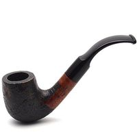 Mr. Brog Smoking Pipe - Model No. 113 Major Ebony-Teak Sandblast - Mediterranean Briar Wood - Hand Made Tobacco Pipe
