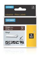 DYMO Rhino Adhesive Vinyl Label Tape, 1/2-inch, 18-foot Cassette, Brown (1805412)