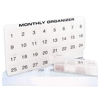 31 compartments, 1 per Day, 4 Week Monthly Pill Organizer by Promed. Includes Tray and 8 Removable compartments. (White)