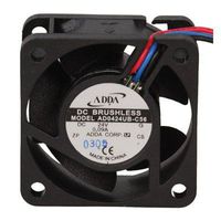 Adda AD0424UB-C56 Ball DC Fan with 3-11" Lead, 24VDC, 11CFM, 40 mm L x 40 mm W x 20 mm H