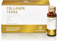 Premium Marine Collagen Peptide - Made in Japan Dietary Supplement Drink Contains Potent 13000mg of Collagen to Support Healthy Hair, Skin & Nails - Set of 10 Mini Vial Bottles 50ml Each