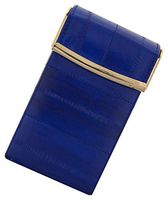 Eel skin Soft Leather Cigarette Case Elegant Pop up Design by Marshal (Royal Blue)