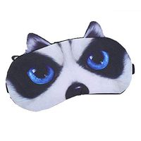 Creative Animated Cartoon 3D Eye Mask- with Adjustable Strap for Travel/Nap/Night's Sleep, Night Blindfold Eyeshade for Men and Women (Husky 2)