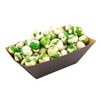 Paper Food Tray, Disposable Food Tray, Food Boat - 2" - Black with Kraft Brown Interior - Take Out Boat - 400ct Box - Restaurantware