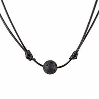 Single Lava Rock Bead Essential Oil Diffuser Choker Necklace Minimalist Aromatherapy Jewelry Adjustable