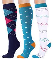 Compression Socks Women Nurses 15-20 mmHg for Pregnancy, Maternity, Nursing, Travel, Run, Recovery, 3 Pairs, S/M
